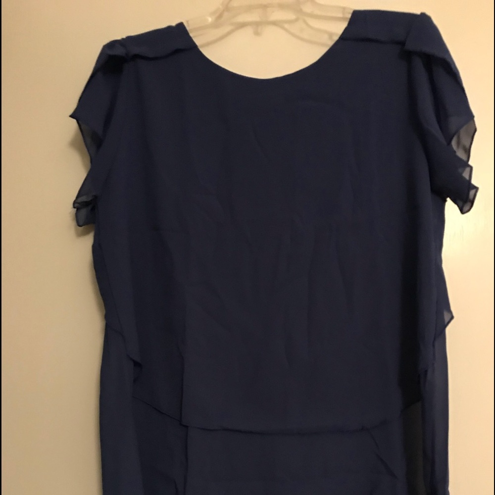 Ladies Royal Blue Chiffon Top